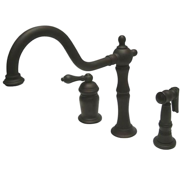 Kingston Brass KS1815ALBS Widespread Kitchen Faucet, Oil Rubbed Bronze KS1815ALBS - main